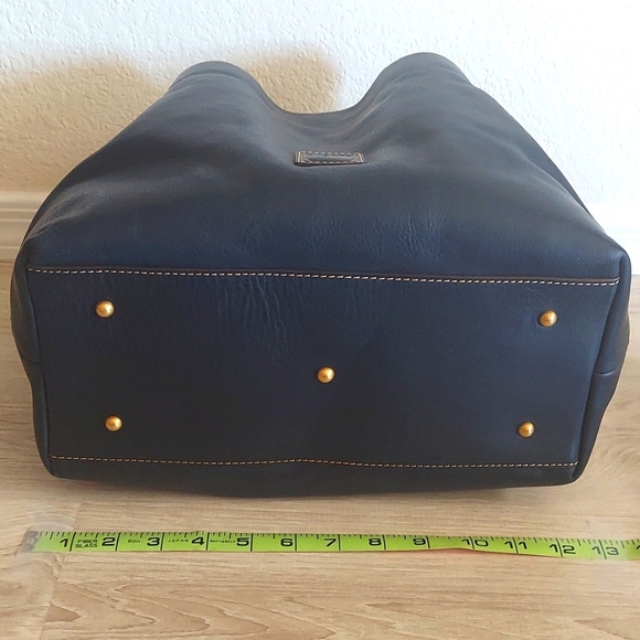 Dooney & Bourke Navy Large Zip Barlow Florentine Leather - Picture 5 of 15